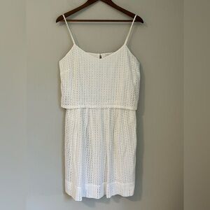 Madewell Eyelet Overlay white Dress Size 12